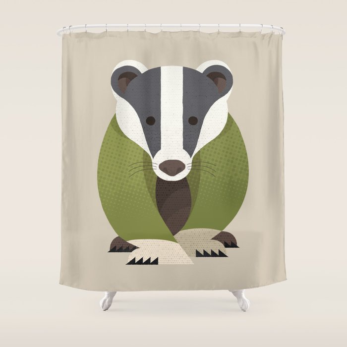 Whimsy Badger Shower Curtain Gallery Image 1
