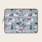 Veterinary medicine, happy and healthy friends // pastel blue background Laptop Sleeve Gallery Image 1