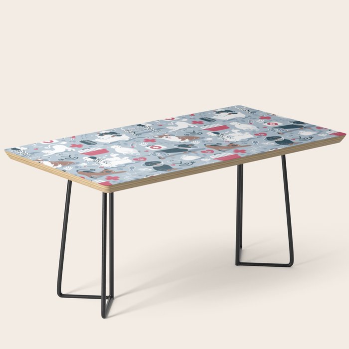 Veterinary medicine, happy and healthy friends // pastel blue background Coffee Table Gallery Image 1