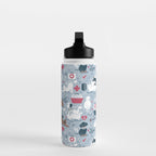 Veterinary medicine, happy and healthy friends // pastel blue background Water Bottle Gallery Image 3
