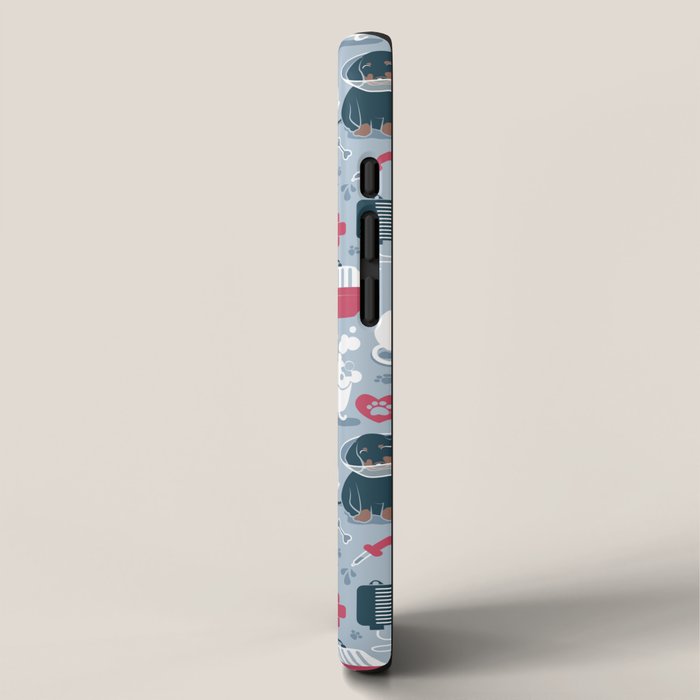 Veterinary medicine, happy and healthy friends // pastel blue background iPhone Case Gallery Image 2