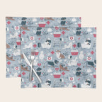 Veterinary medicine, happy and healthy friends // pastel blue background Placemat Gallery Image 1