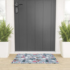 Veterinary medicine, happy and healthy friends // pastel blue background Welcome Mat Gallery Image 3