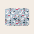 Veterinary medicine, happy and healthy friends // pastel blue background Bath Mat Gallery Image 1