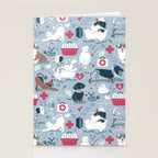 Veterinary medicine, happy and healthy friends // pastel blue background Stationery Card Gallery Image 2
