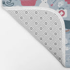 Veterinary medicine, happy and healthy friends // pastel blue background Bath Mat Gallery Image 2