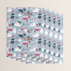 Veterinary medicine, happy and healthy friends // pastel blue background Wrapping Paper Gallery Image 3