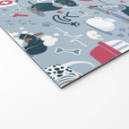 Veterinary medicine, happy and healthy friends // pastel blue background Welcome Mat Gallery Image 2