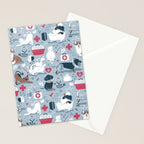 Veterinary medicine, happy and healthy friends // pastel blue background Stationery Card Gallery Image 2