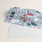 Veterinary medicine, happy and healthy friends // pastel blue background Wrapping Paper Gallery Image 2