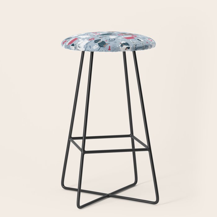 Veterinary Medicine, Happy And Healthy Friends // Pastel Blue Background Stool