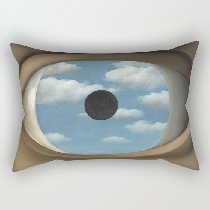 The False Mirror by René Magritte Rectangular Pillow Gallery Image 1