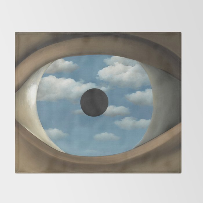 The False Mirror by René Magritte Throw Blanket Gallery Image 2