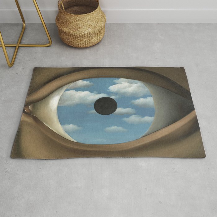 The False Mirror by René Magritte Rug Gallery Image 1