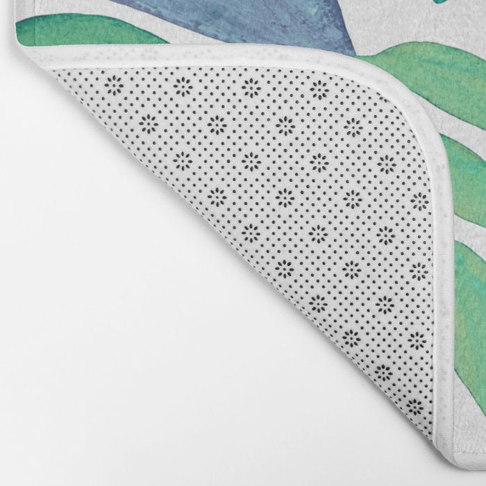 Cats and branches - blue and green Bath Mat Gallery Image 2
