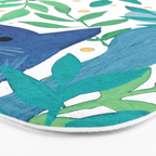 Cats and branches - blue and green Bath Mat Gallery Image 3