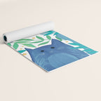 Cats and branches - blue and green Yoga Mat Gallery Image 2
