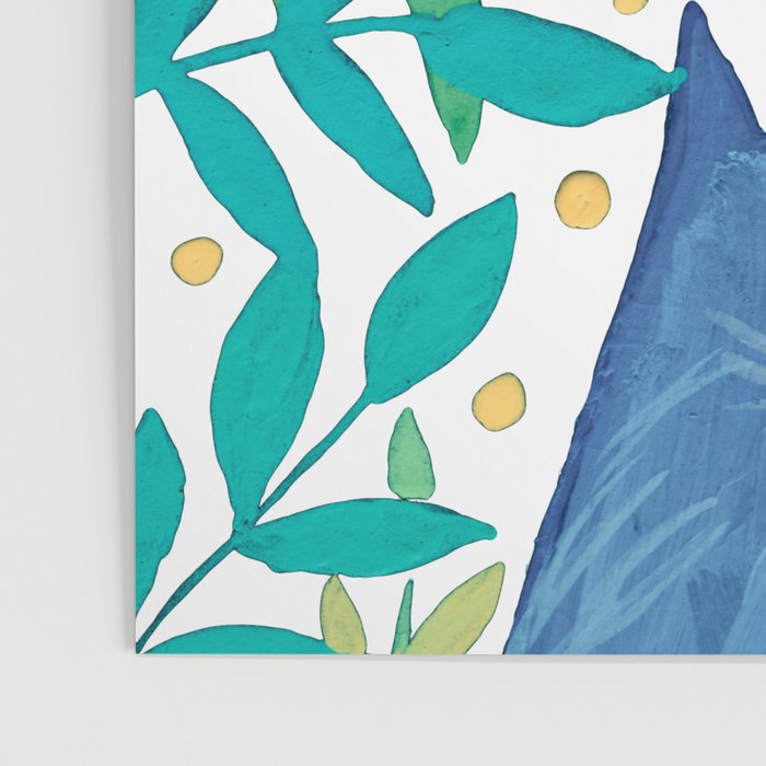Cats and branches - blue and green Poster Gallery Image 3