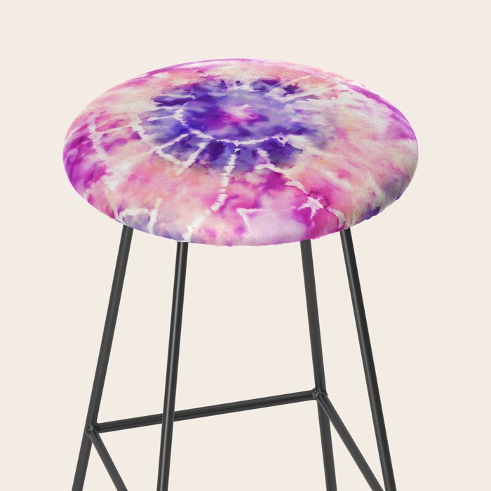 Tie Dye - peachy purple  Stool Gallery Image 2