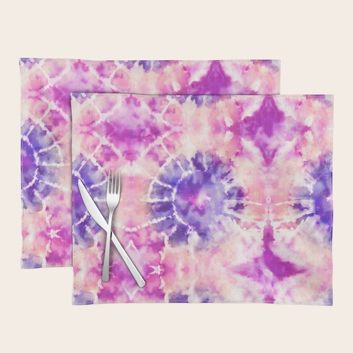 Tie Dye - peachy purple  Placemat Gallery Image 1