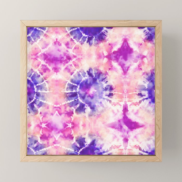 Tie Dye - peachy purple  Mini Art Print Gallery Image 1