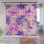 Tie Dye - peachy purple  Wall Mural Gallery Image 1