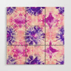 Tie Dye - peachy purple  Wood Wall Art Gallery Image 1