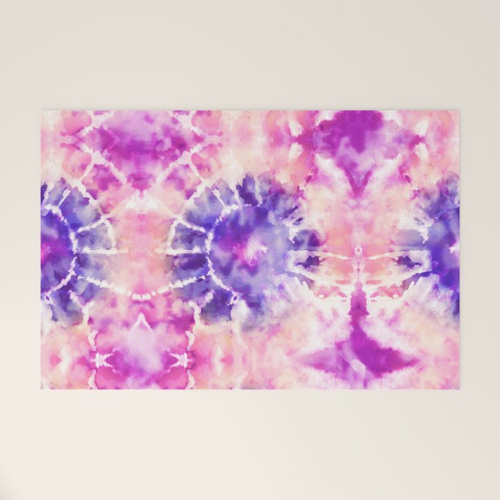 Tie Dye - peachy purple  Welcome Mat Gallery Image 1