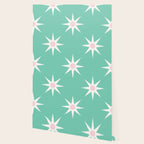 Northern Winter Star Festive Grid Pink White and Mint Green Wallpaper Gallery Image 2