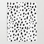 Black geometrical hand painted polka dots confetti pattern Poster Gallery Image 4