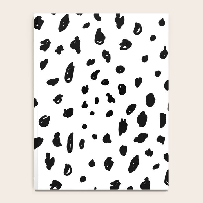 Black geometrical hand painted polka dots confetti pattern Notebook Gallery Image 4