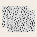 Black geometrical hand painted polka dots confetti pattern Placemat Gallery Image 1
