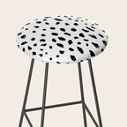 Black geometrical hand painted polka dots confetti pattern Stool Gallery Image 2