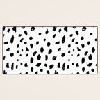 Black geometrical hand painted polka dots confetti pattern Desk Mat Gallery Image 3
