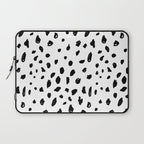 Black geometrical hand painted polka dots confetti pattern Laptop Sleeve Gallery Image 1