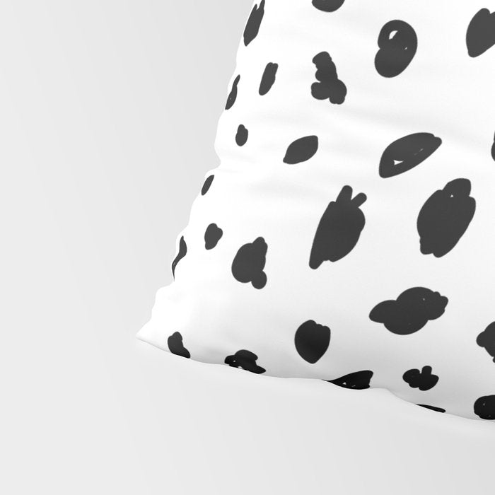 Black geometrical hand painted polka dots confetti pattern Pillow Sham Gallery Image 4