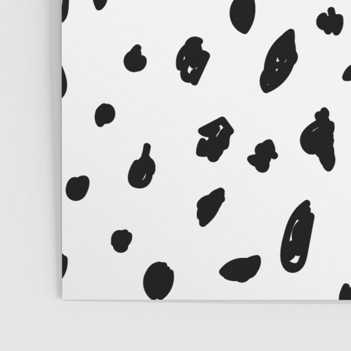 Black geometrical hand painted polka dots confetti pattern Poster Gallery Image 3