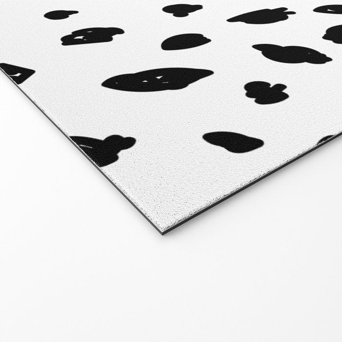 Black geometrical hand painted polka dots confetti pattern Welcome Mat Gallery Image 2