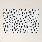 Black geometrical hand painted polka dots confetti pattern Welcome Mat Gallery Image 1