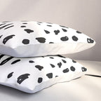 Black geometrical hand painted polka dots confetti pattern Pillow Sham Gallery Image 3