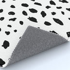 Black geometrical hand painted polka dots confetti pattern Rug Gallery Image 4