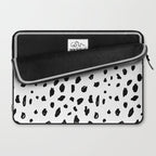 Black geometrical hand painted polka dots confetti pattern Laptop Sleeve Gallery Image 2