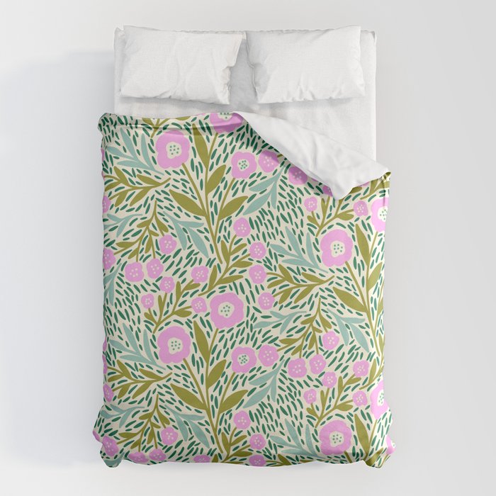 Botanical Garden - Pink and Green Duvet Cover Gallery Image 6