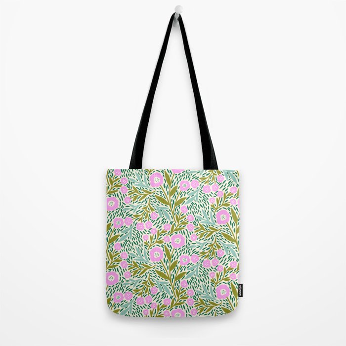 Botanical Garden - Pink and Green Tote Bag Gallery Image 2