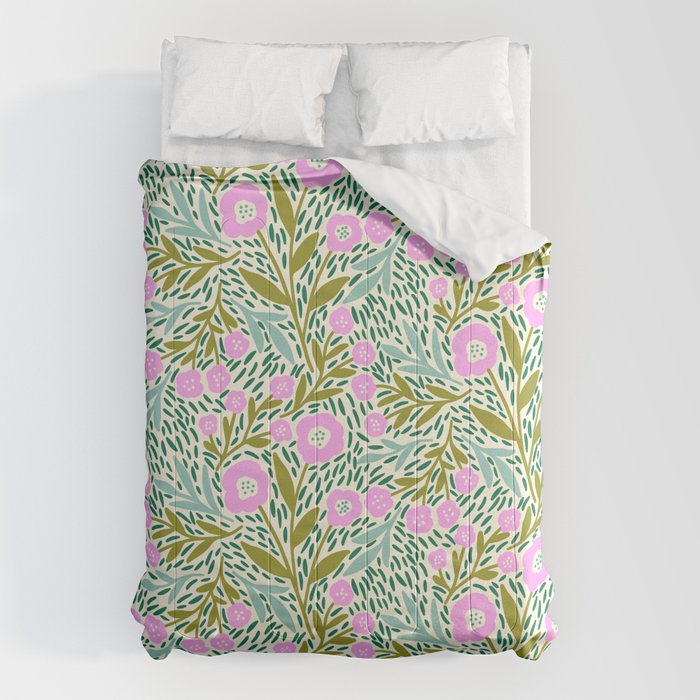 Botanical Garden - Pink and Green Comforter Gallery Image 6