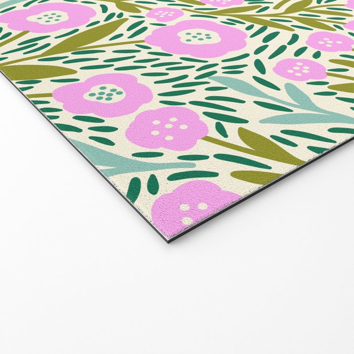 Botanical Garden - Pink and Green Welcome Mat Gallery Image 2