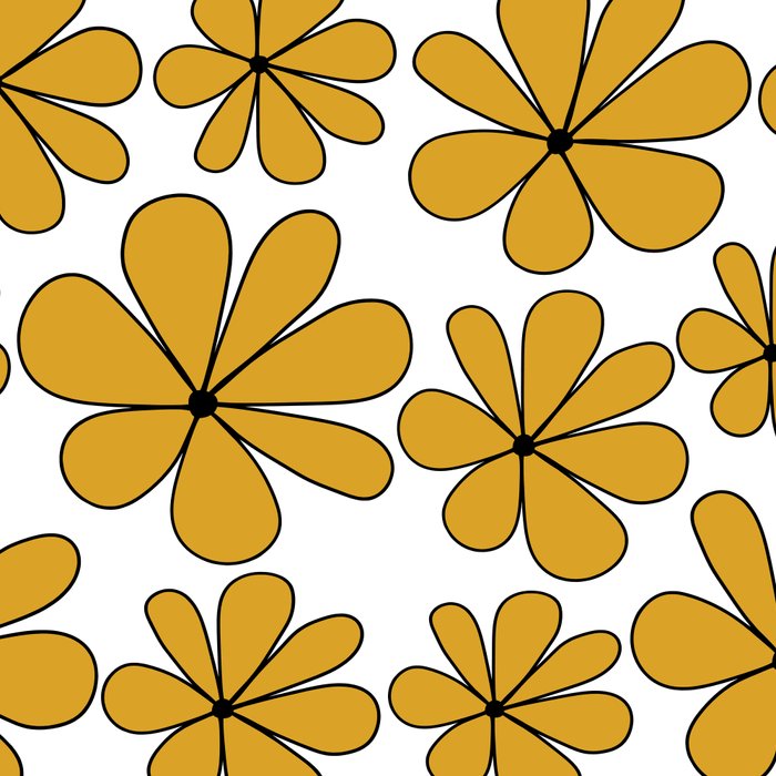 Retro Daisy Pattern II Yellow Coffee Mug Gallery Image 2