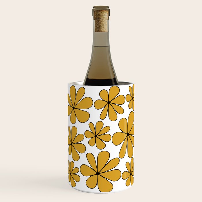 Retro Daisy Pattern II Yellow Wine Chiller Gallery Image 3