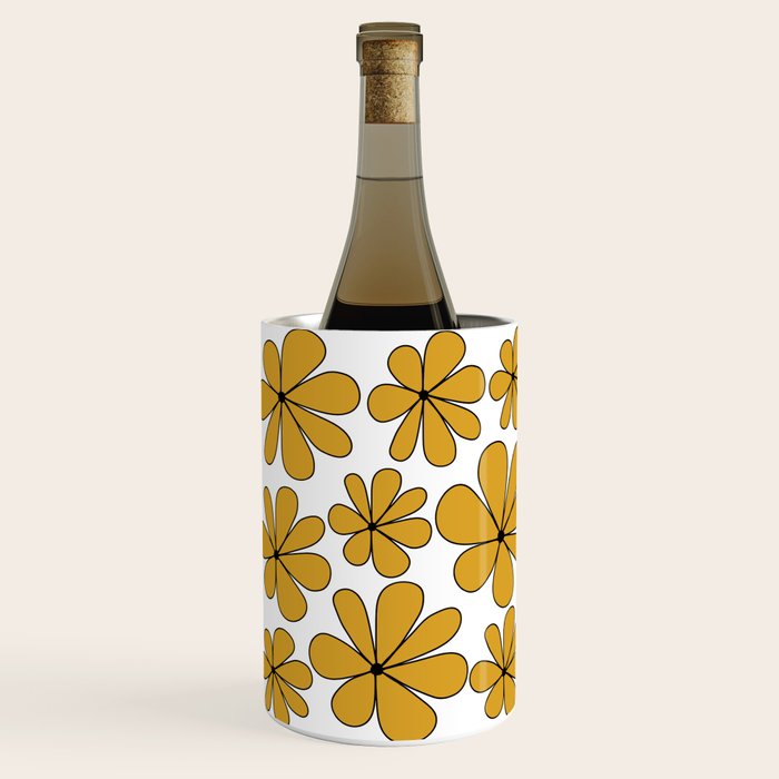 Retro Daisy Pattern II Yellow Wine Chiller Gallery Image 2