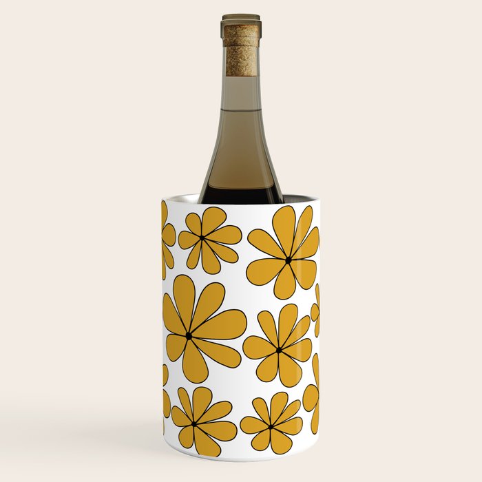 Retro Daisy Pattern II Yellow Wine Chiller Gallery Image 1